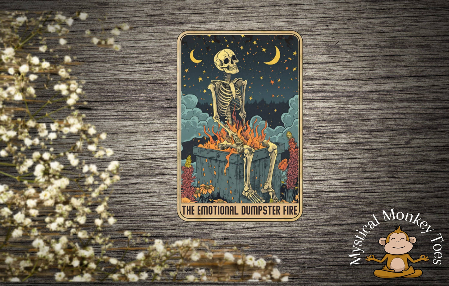 Dumpster Fire Tarot Vinyl Sticker