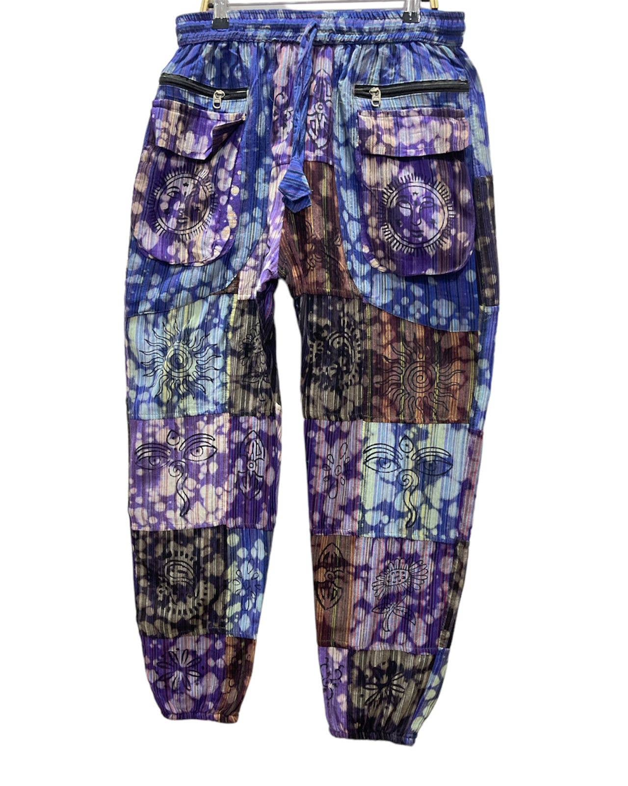 Rising International Inc - Cotton Block Print Batik Cutwork Zip pocket Yoga D377