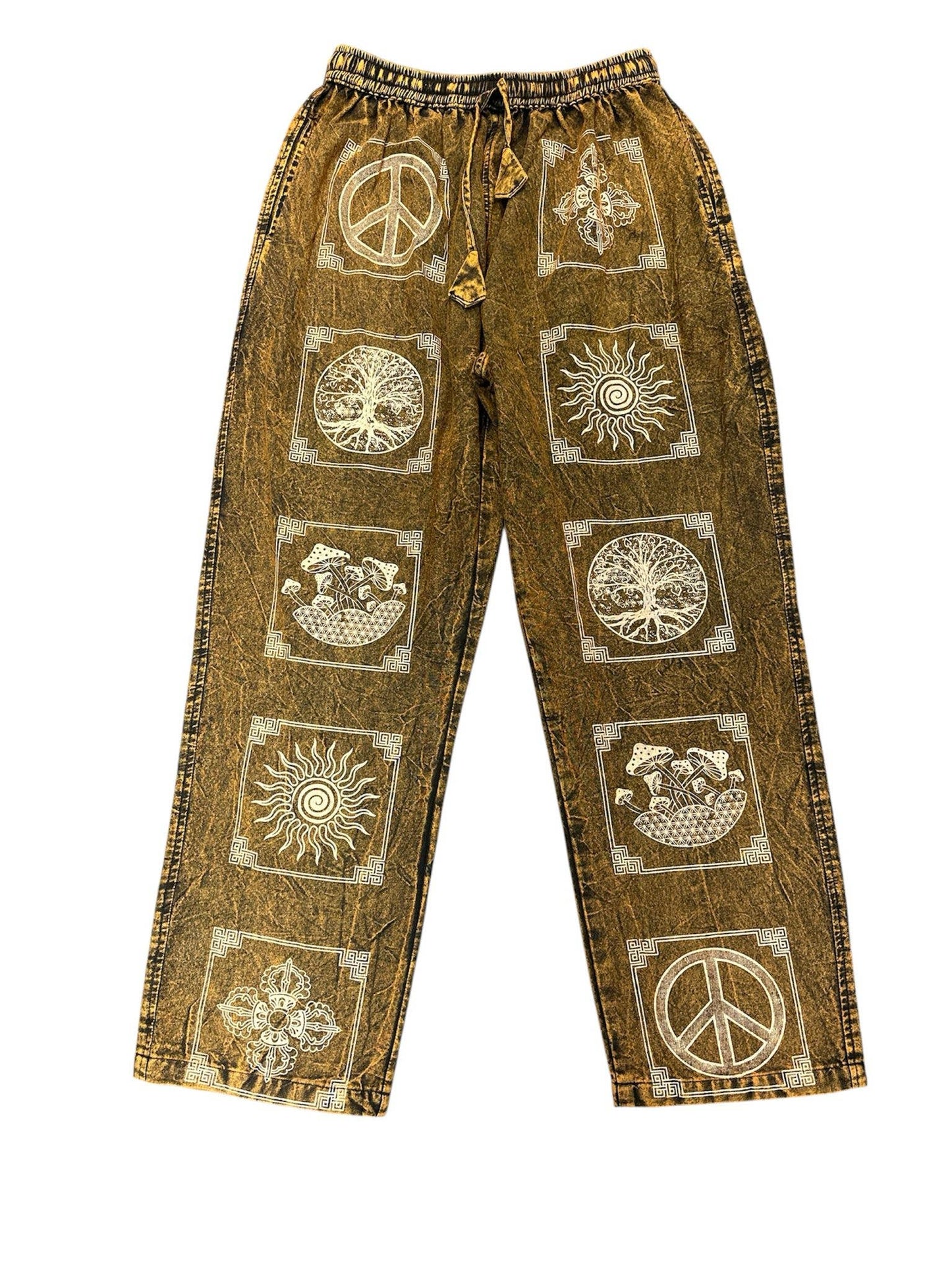 Rising International Inc - Cotton Multi Green Block Artwork Wellness Pant NC47