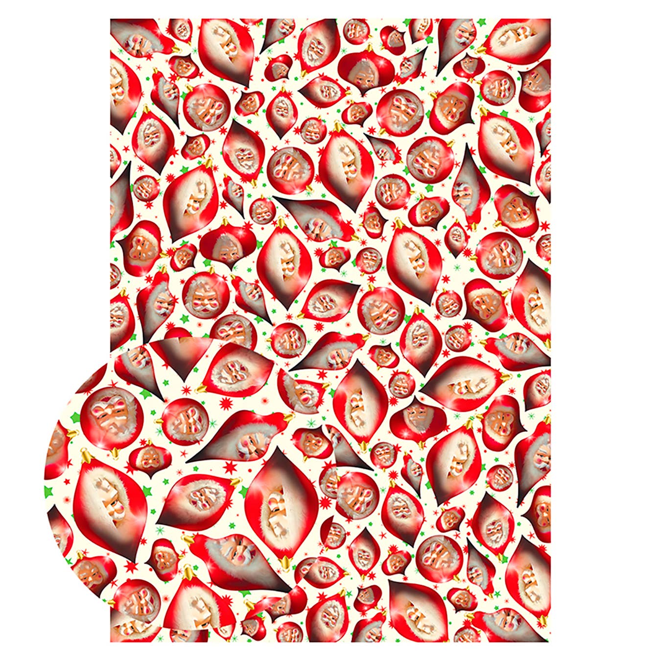 Creepy Santa Mixed Gift Wrapping Paper Set: Folded Flat Wrap