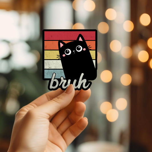 Bruh Cat Vinyl Sticker