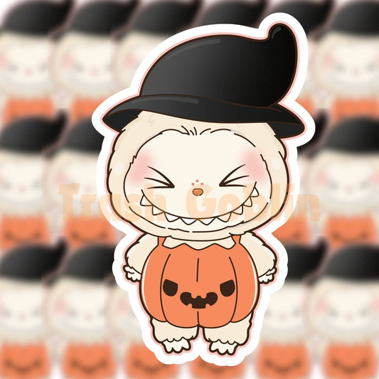 Pumpkin Labubu Vinyl Sticker