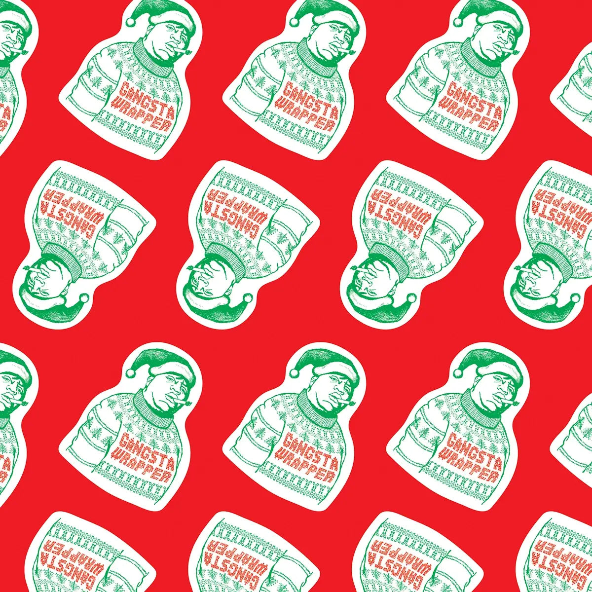 Gangsta Wrapper Biggie Gift Wrapping Paper Roll of 3 Sheets