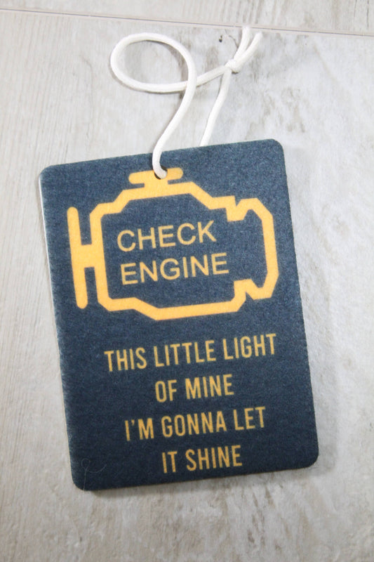 Check Engine // Felt Car Air Freshener