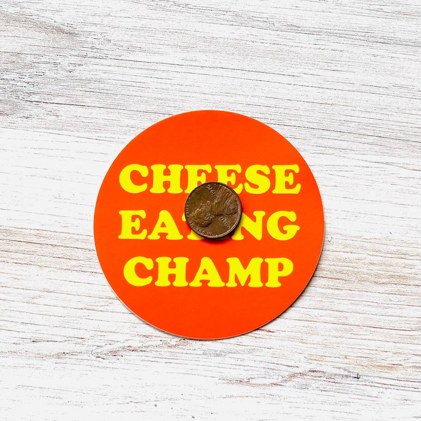 The Silver Spider - Cheese eating Champ Sticker 3” foodie restaurant deli gift