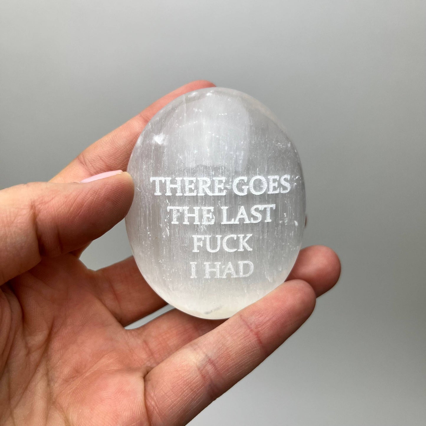 Humorous Selenite Palm Stone | Choose your favorite | (6-7cm)