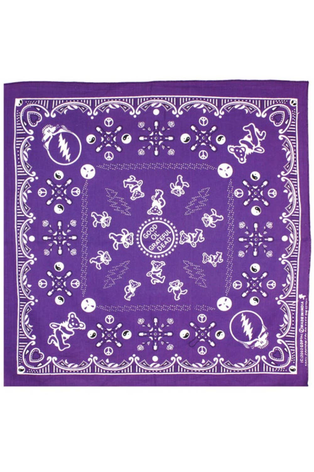 Sunshine Joy - Good Ol' Grateful Dead Bandana Purple 22x22