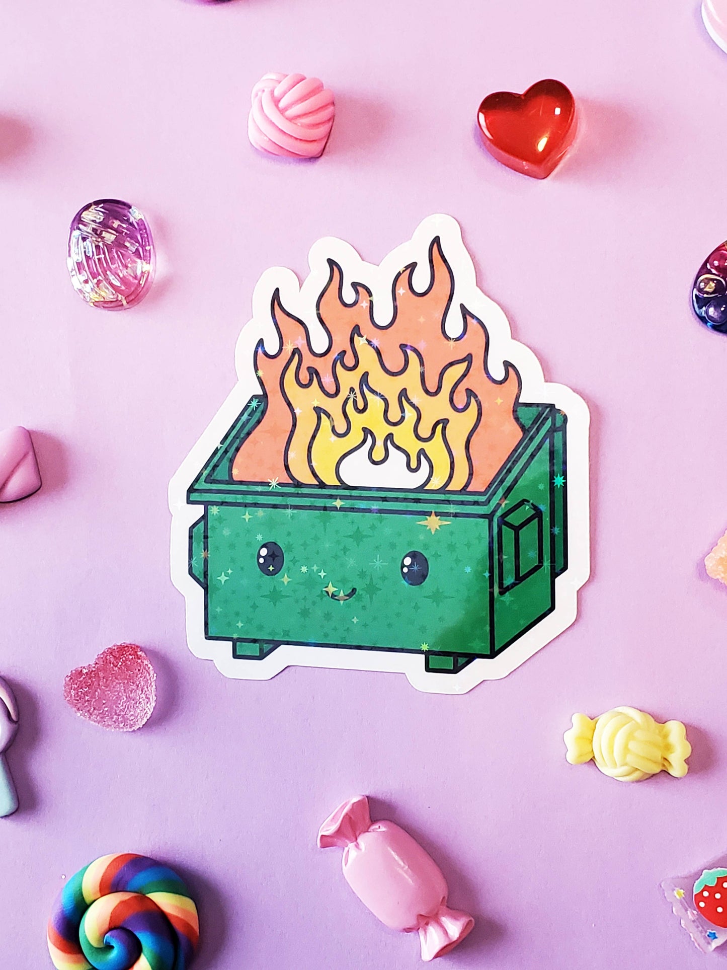 Vinyl Sticker | Dumpster Fire Green Edition: Glossy