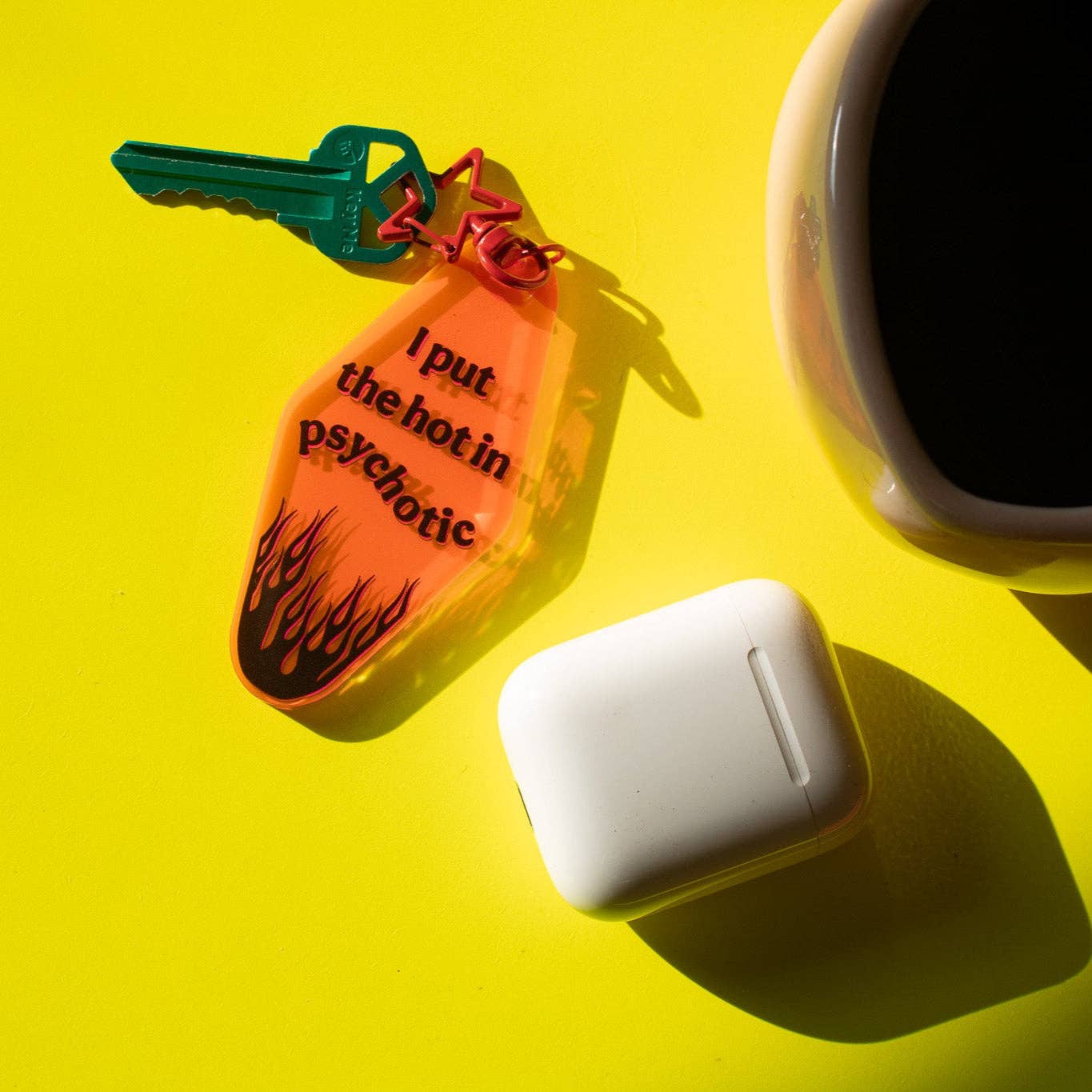 Hot in Psychotic Motel Keychain