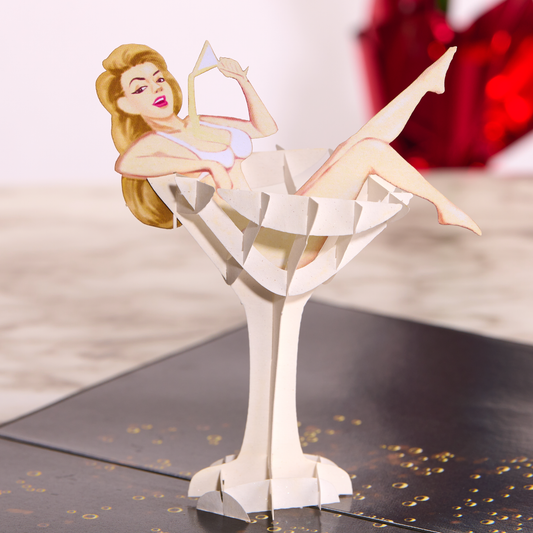 Martini Doll Sexy 3D Pop-Up Greeting Card