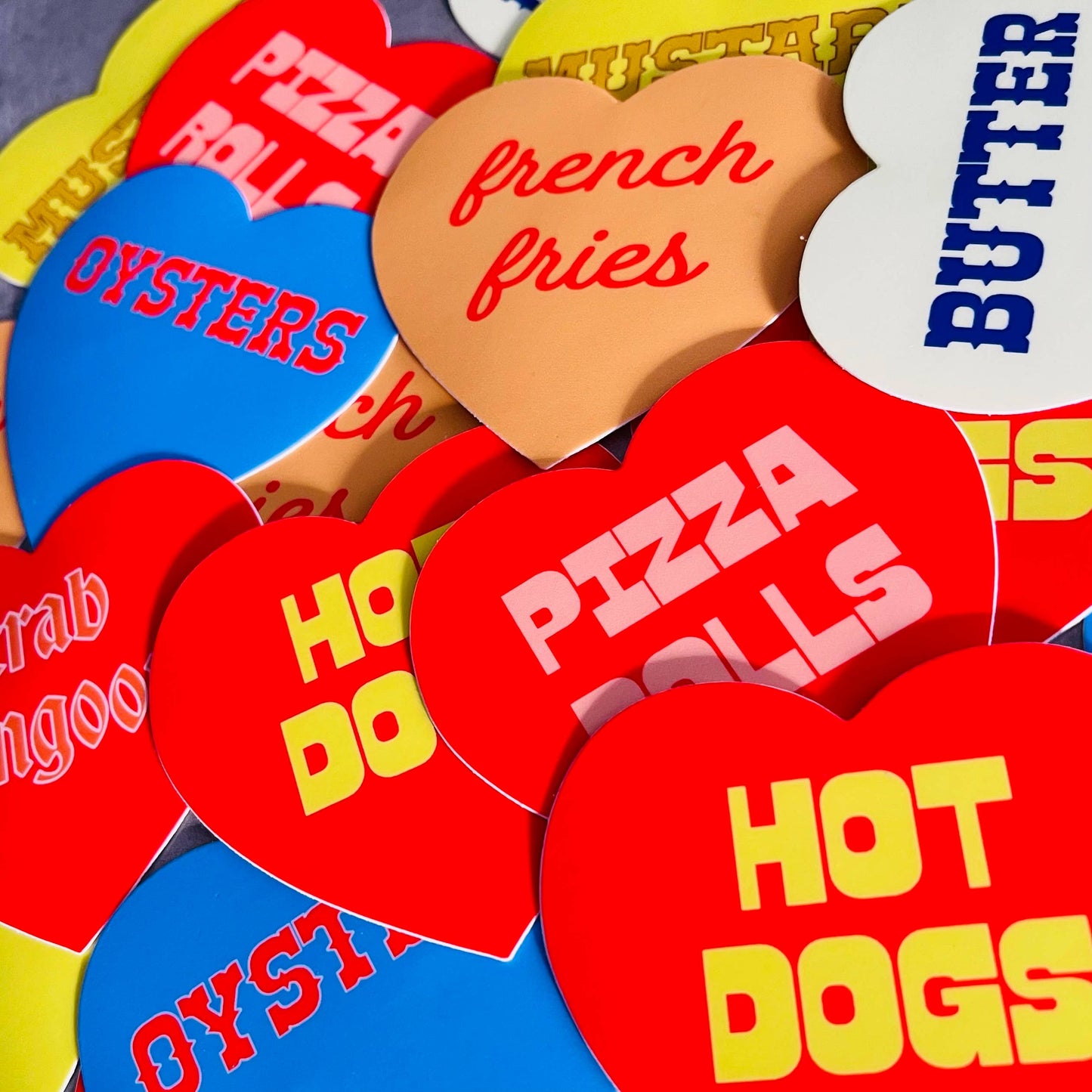 The Silver Spider - Hot dogs heart sticker // foodie cooking chef gifts deli
