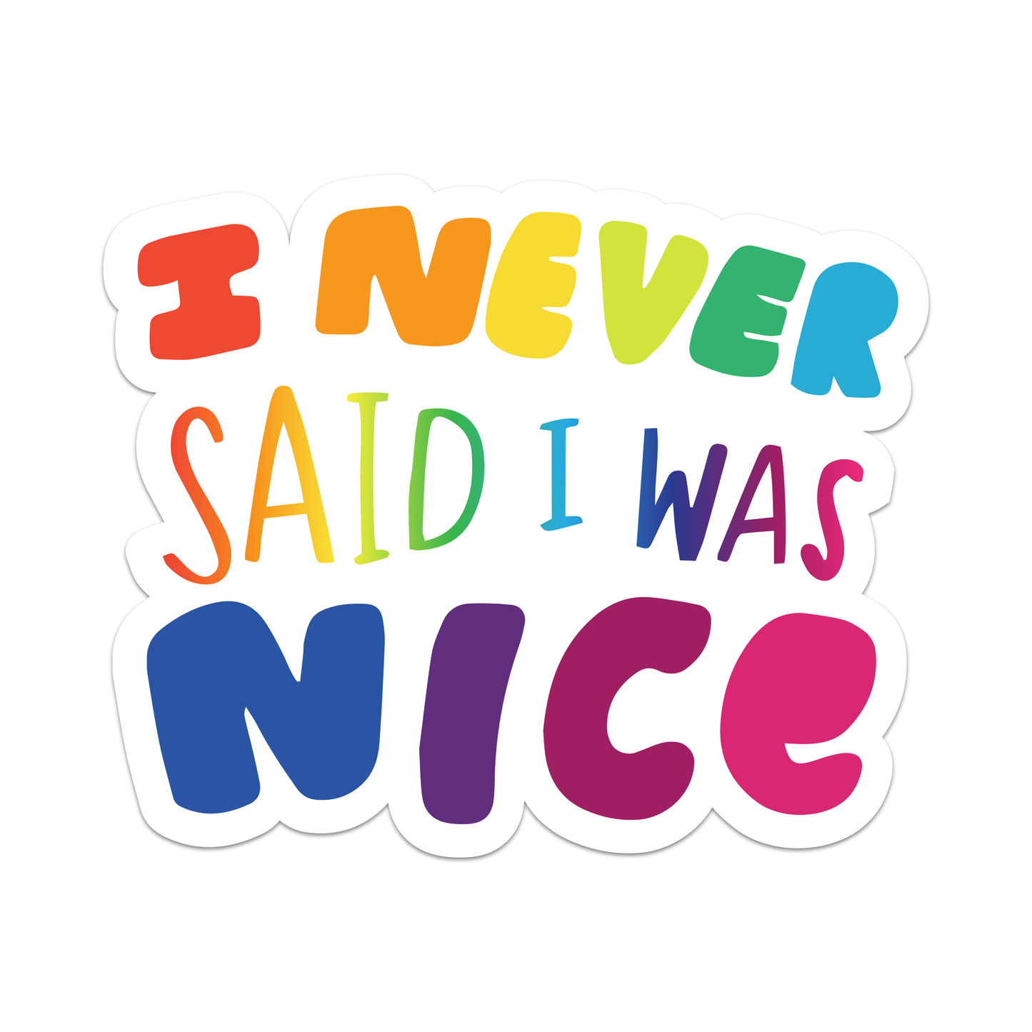 Never Said I Was Nice Sticker