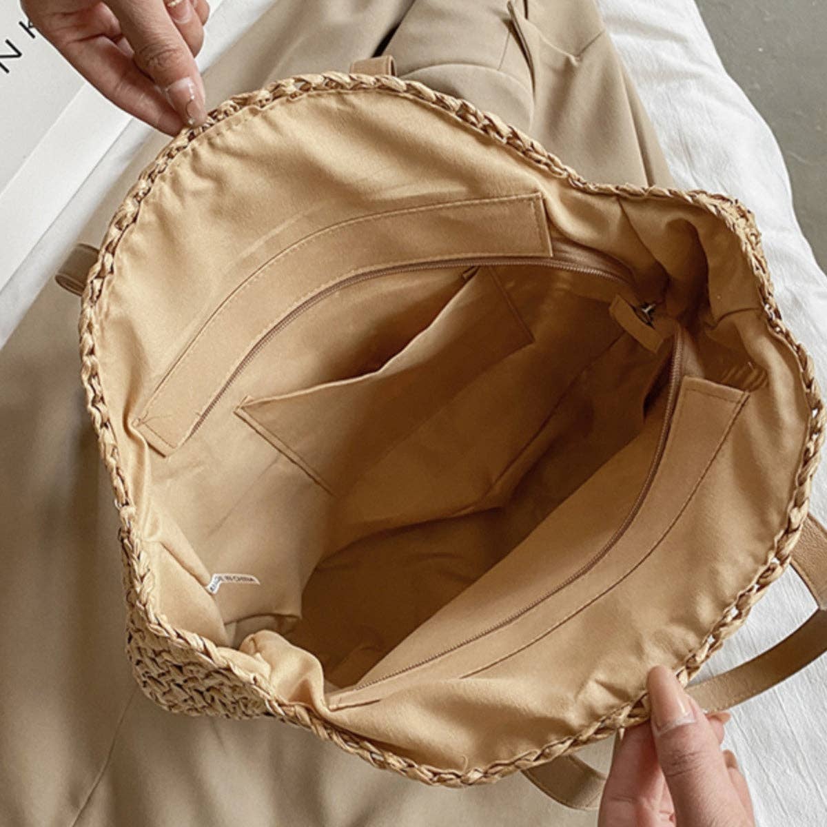 Funkyrel® Atzbranding Limited - Cosbai - Round Hollow Woven Bag