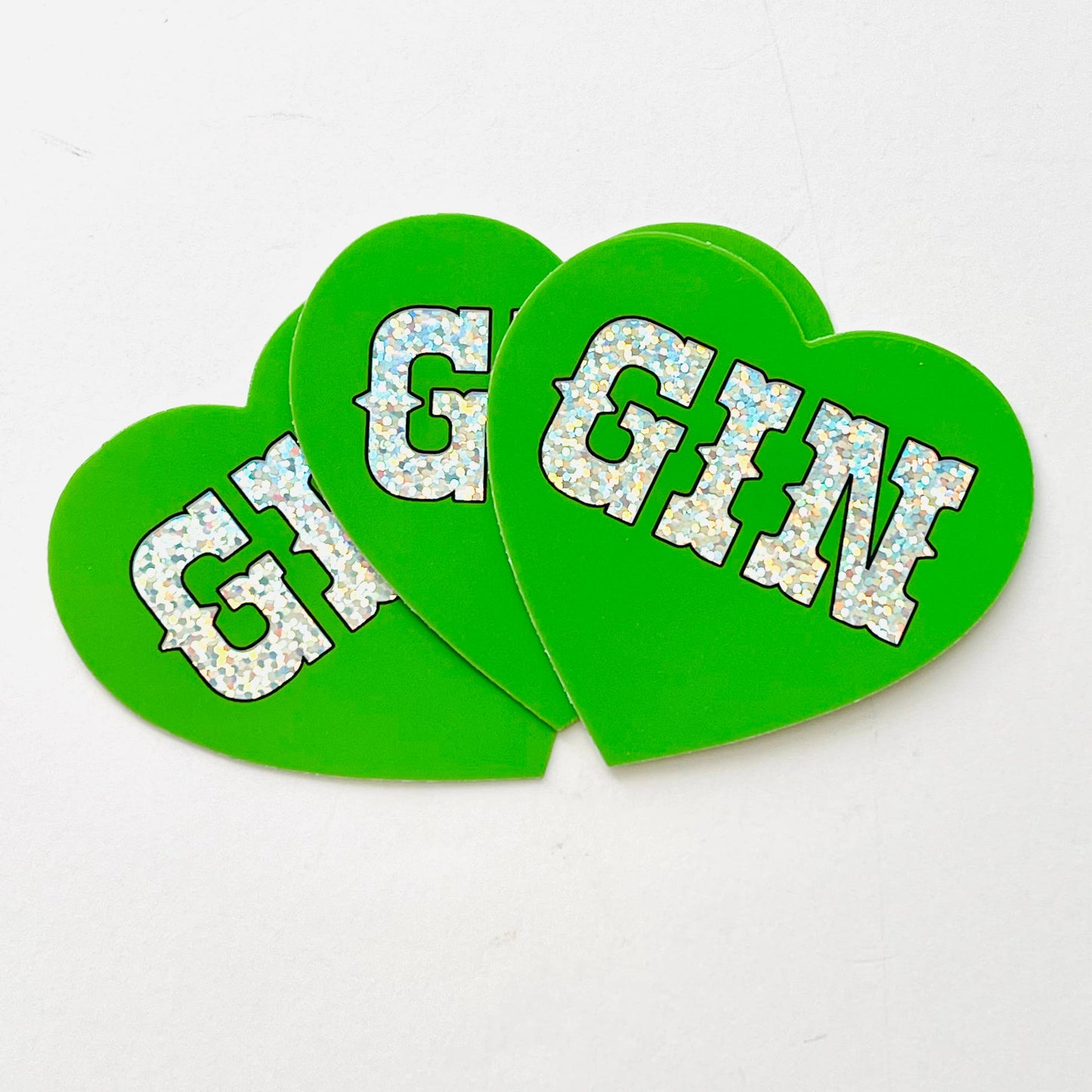 The Silver Spider - Gin sparkly Heart Sticker restaurant bar gifts