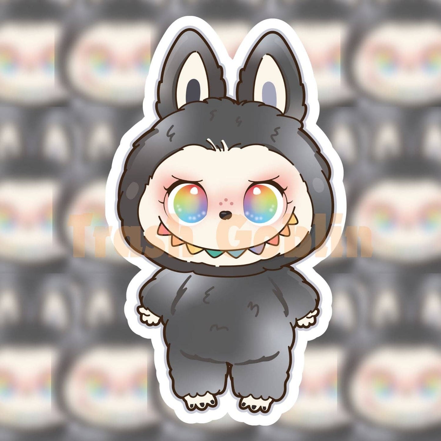 Secret Black and Rainbow Labubu Vinyl Sticker