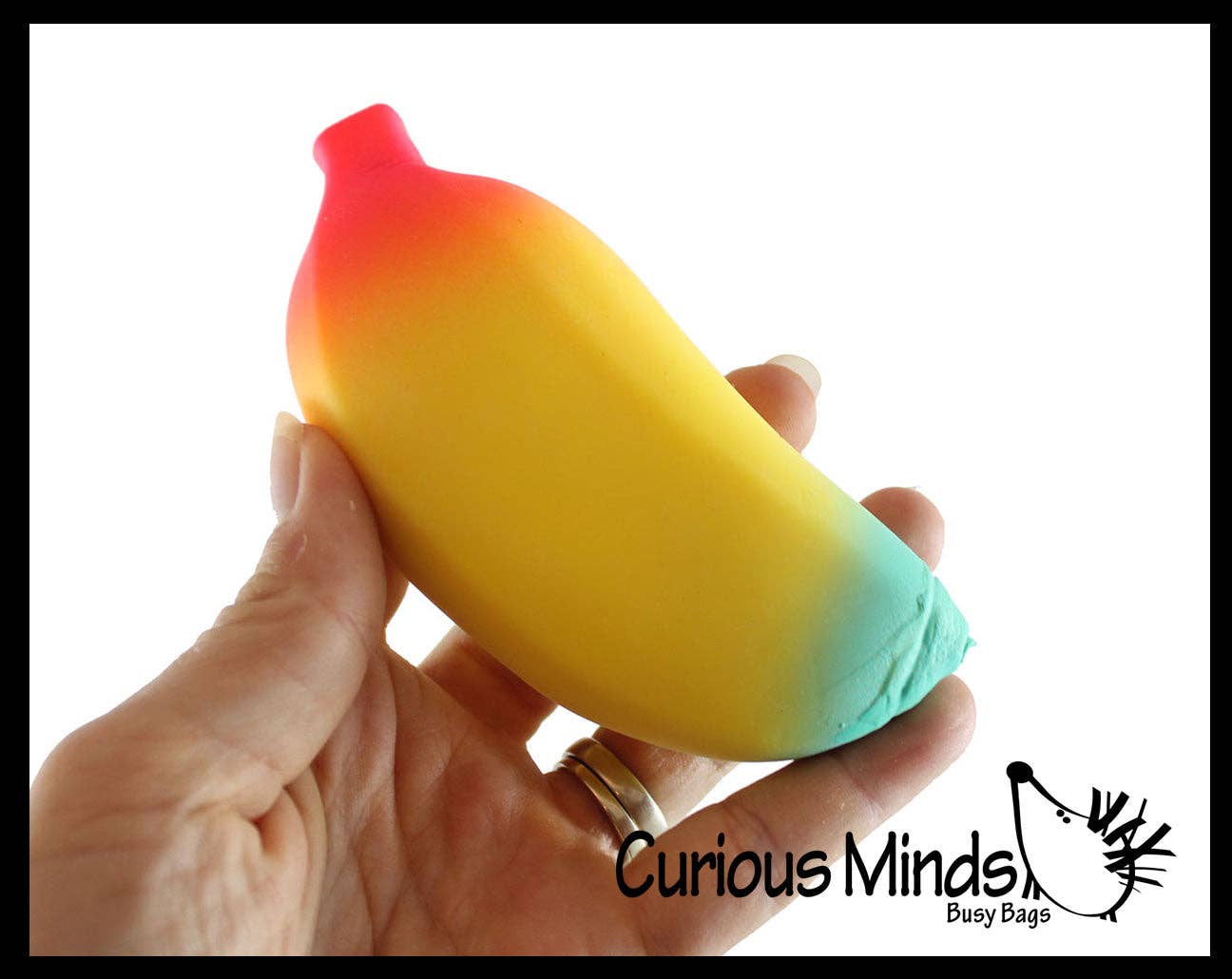 1 Random Rainbow Colored Squishy Sand Banana Toy