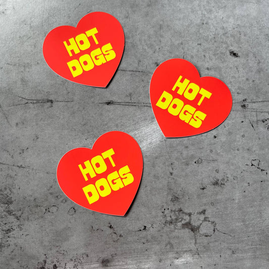 Hot dogs heart sticker