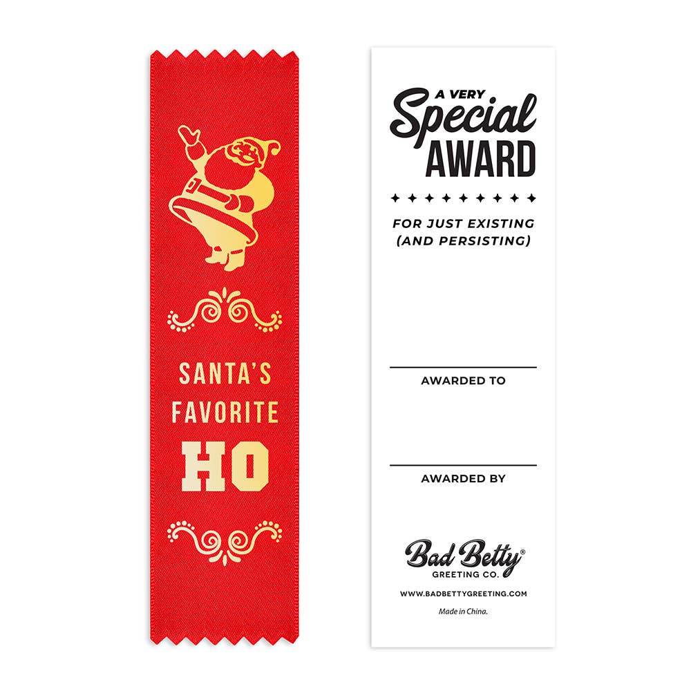 Santa's Favorite Ho - Funny Christmas Award Ribbon