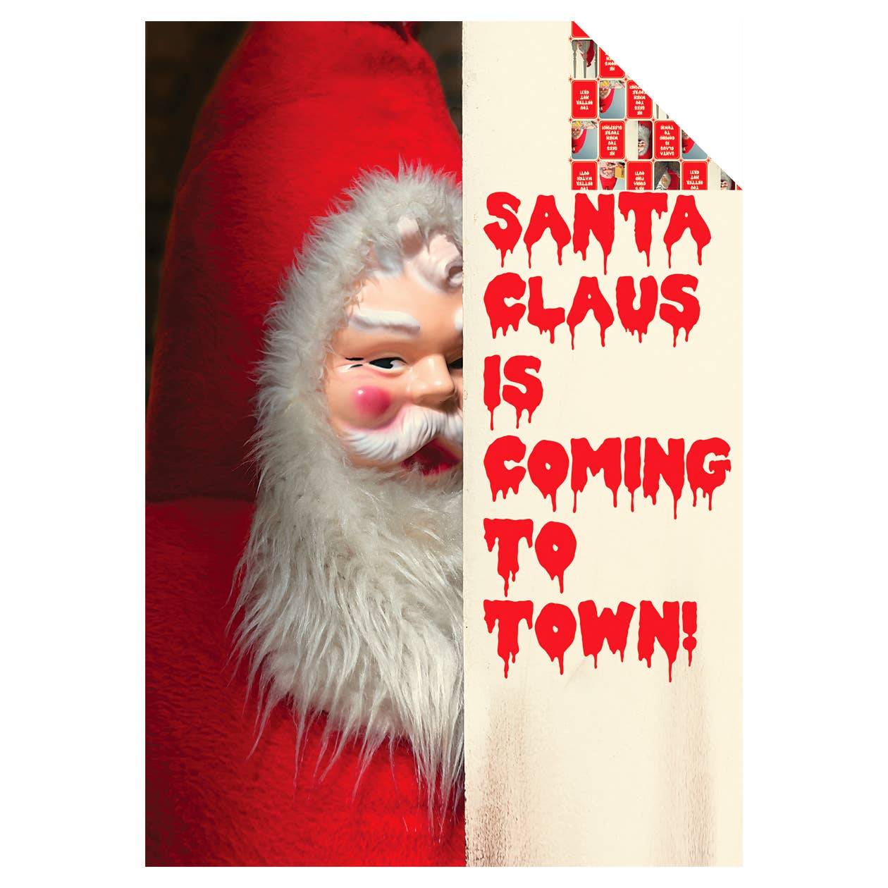 Creepy Santa Mixed Gift Wrapping Paper Set: Folded Flat Wrap