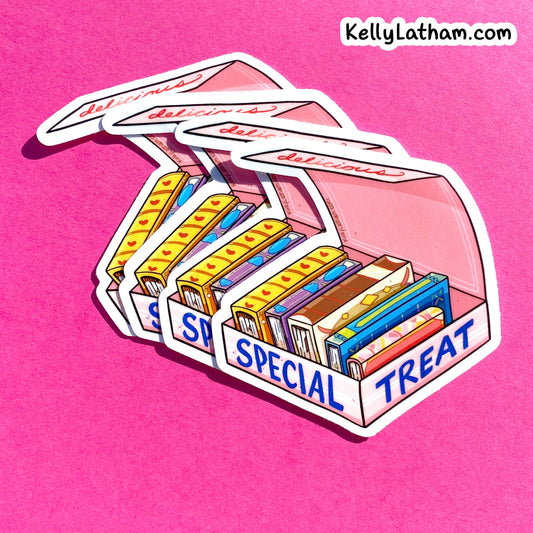 Donut Box of Books Sticker