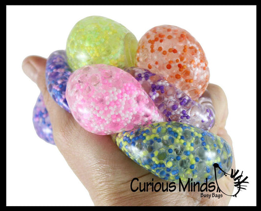 Small 1.5" Confetti Bead Ball Set with Thick Gel. 1 Set