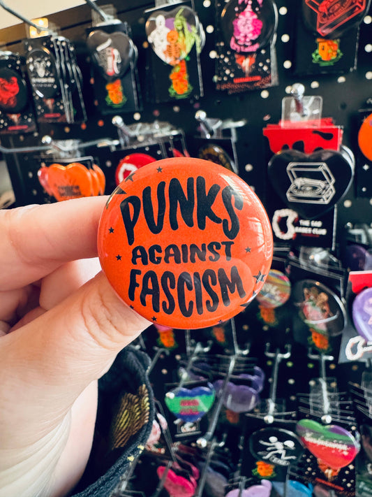 Punks Against Fascism 1.5 inch round button