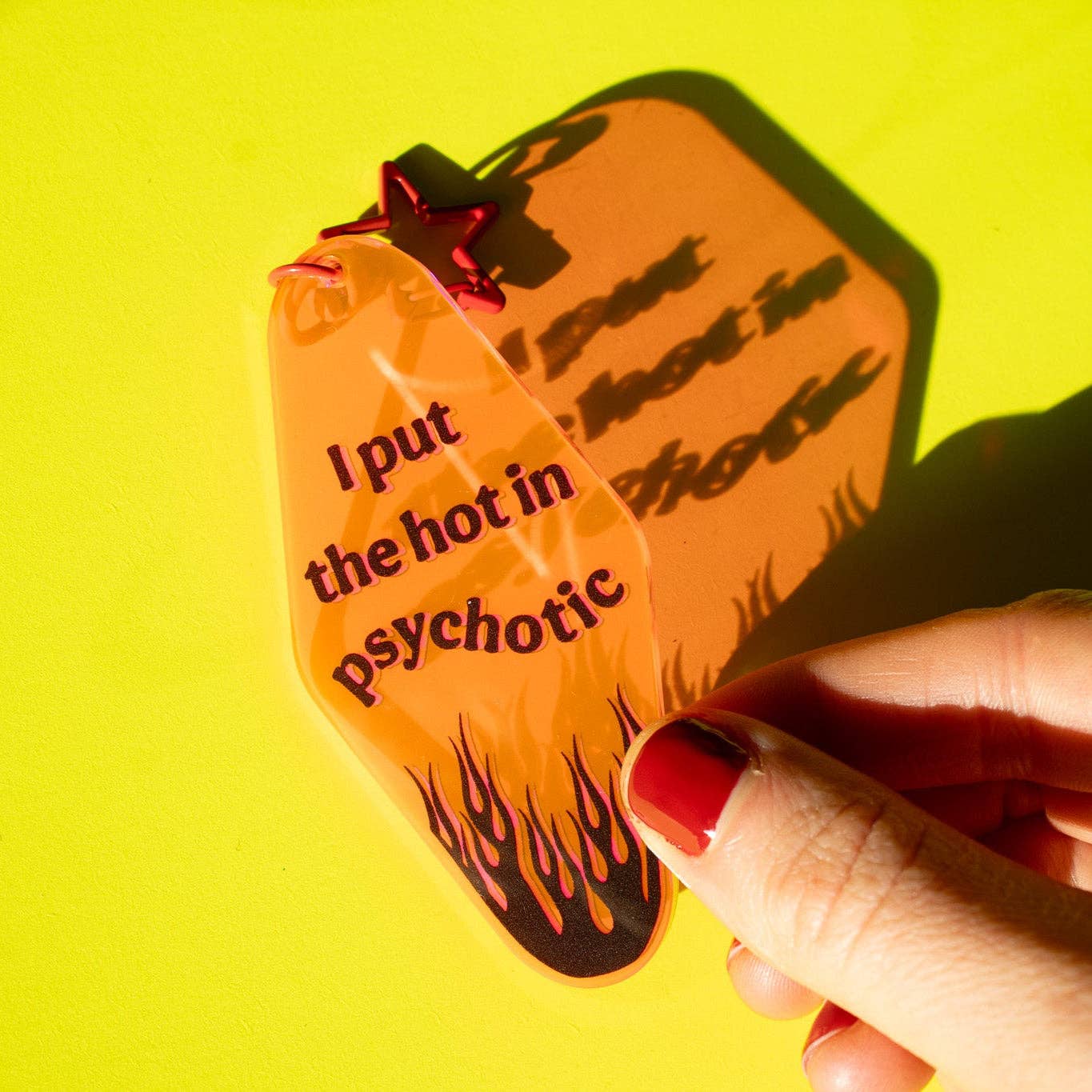 Hot in Psychotic Motel Keychain