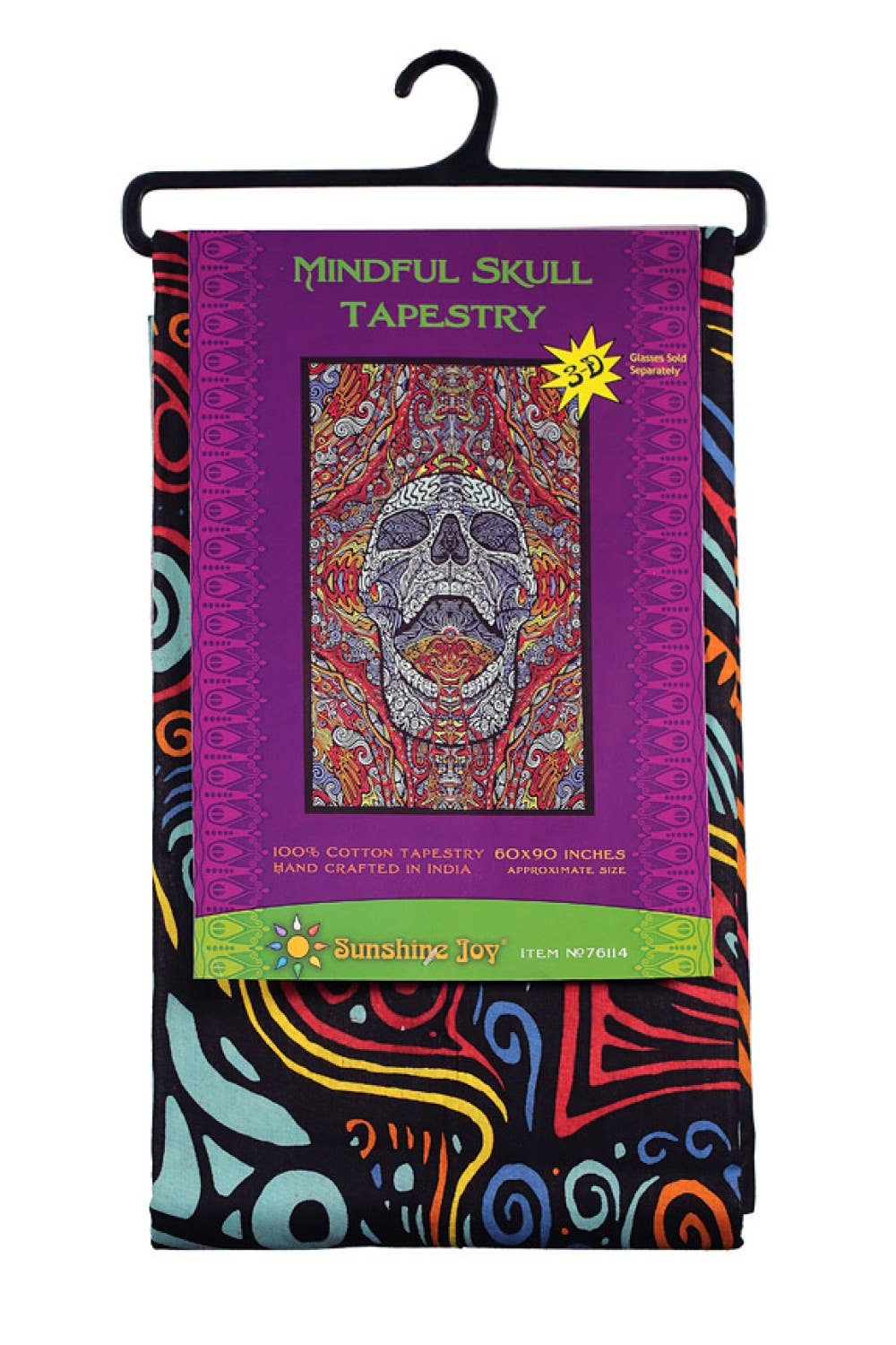 Sunshine Joy - 3D Tapestry Mindful Skull Hanger Packaged Tapestries Hippie