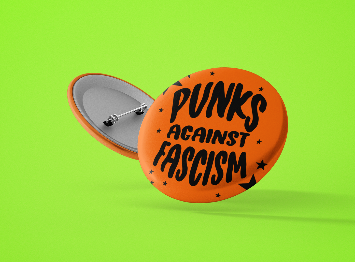Punks Against Fascism 1.5 inch round button