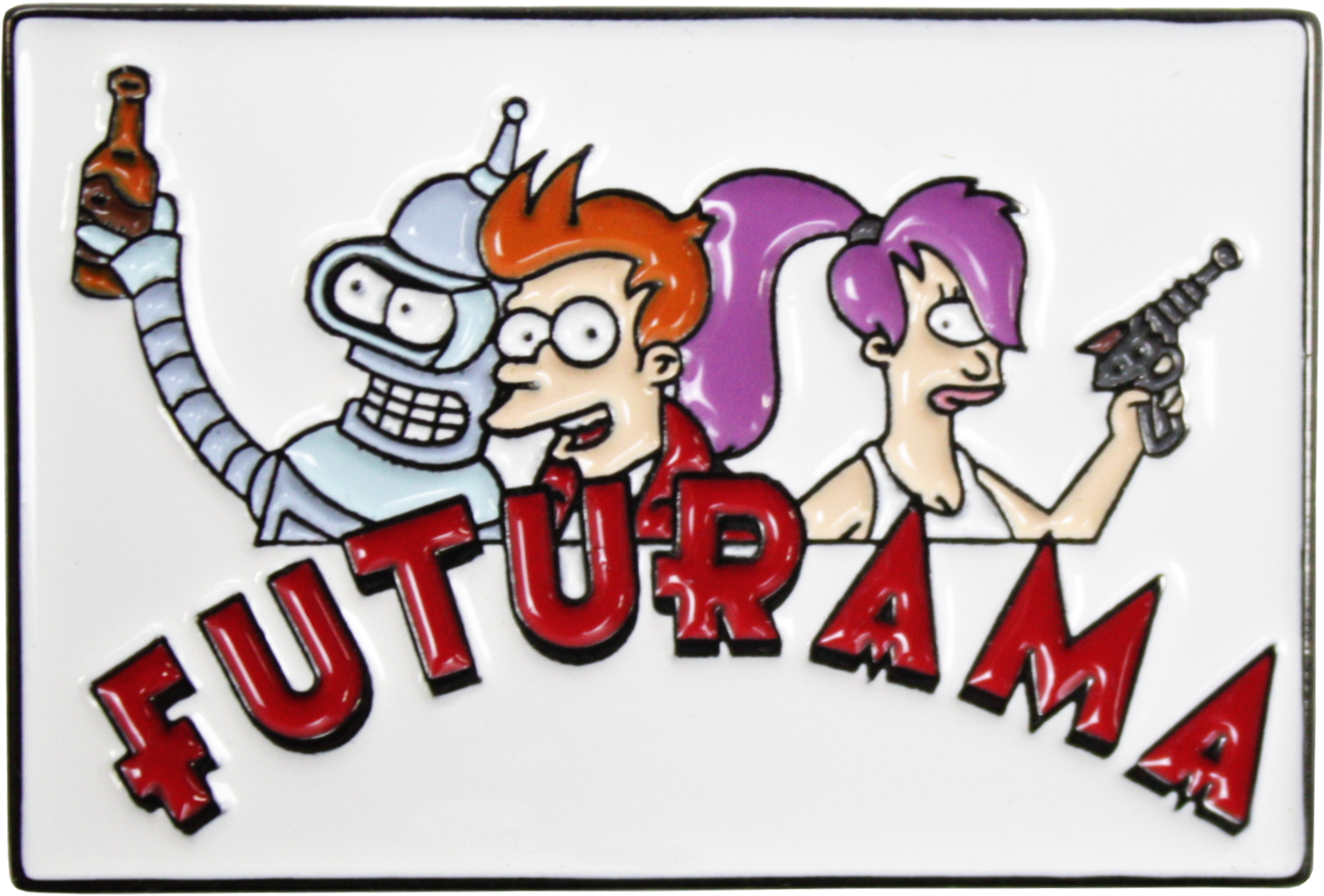 Enamel Pin - Futurama - Logo With Bender, Fry And Leela