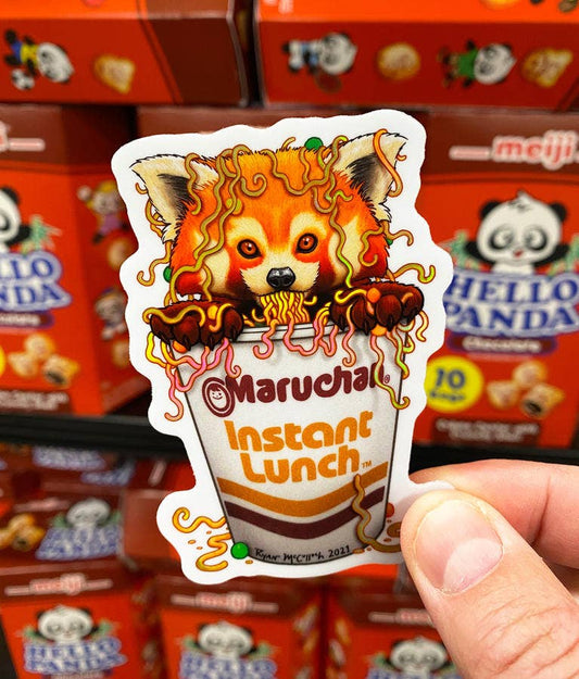 HOLOGRAPHIC STICKER: Ramen Red Panda