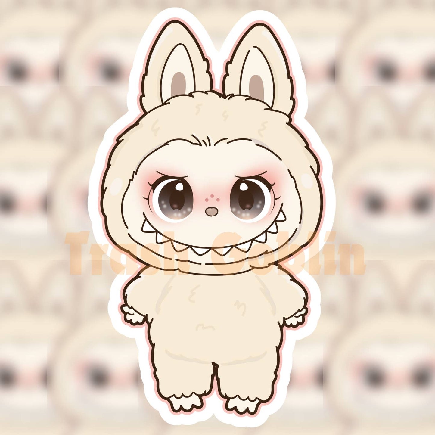 Cream Labubu Vinyl Sticker