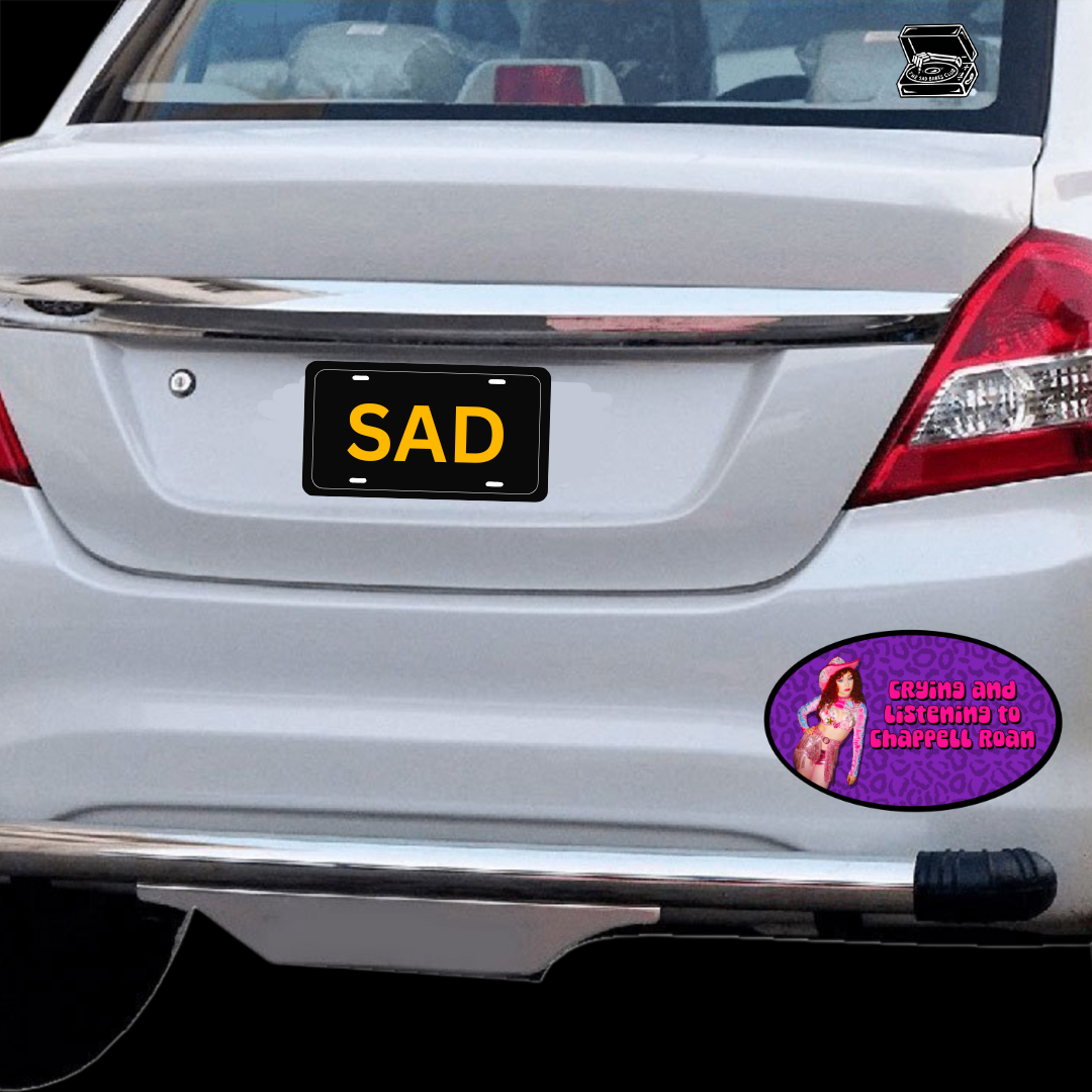 Crying and listening to chappell roan bumper sticker