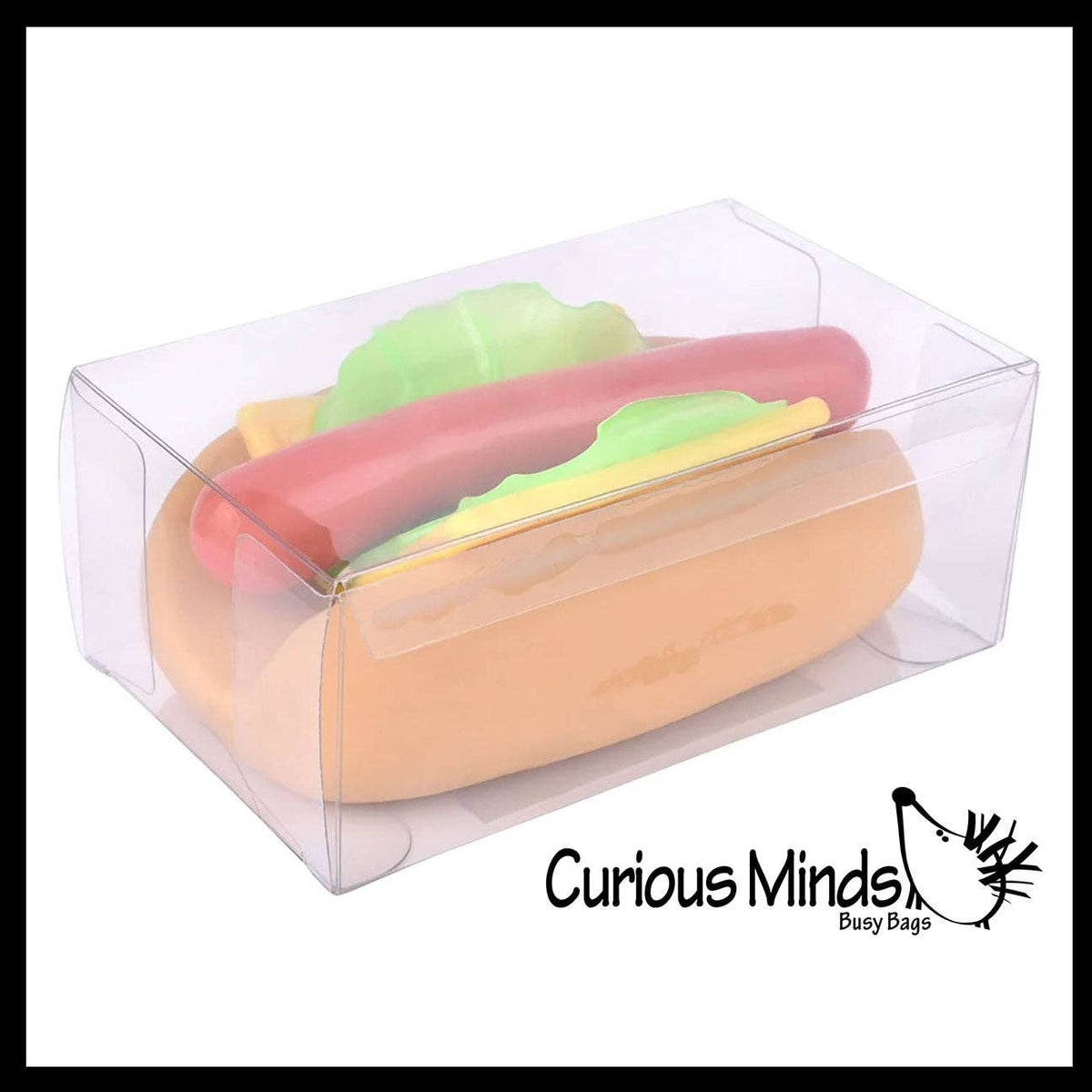 Curious Minds Toys - Stretchy and Squishy Hotdog Stress Ball - Doh Filled Buns and Stretchy Toppings