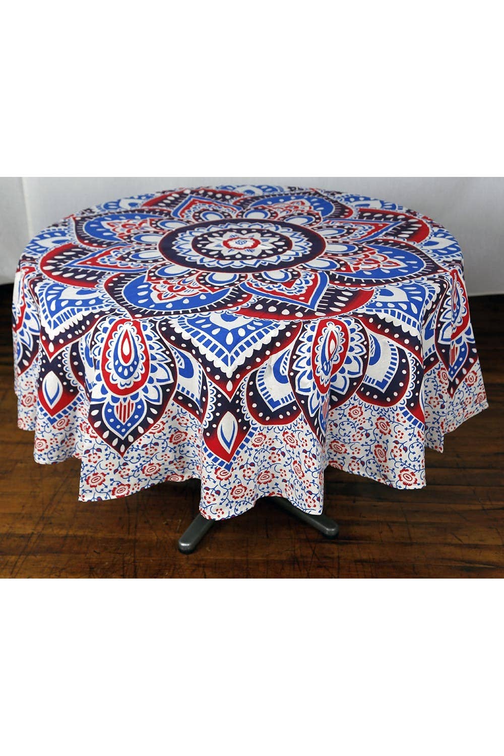 Sunshine Joy - Round Tablecloth Tapestry Red/blue Mandala