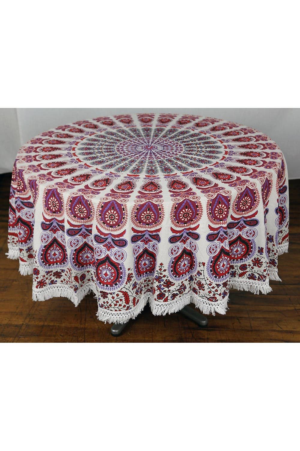 Sunshine Joy - Tablecloth Tapestry Round Purple/red Mandala