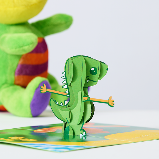 T-Rex Loves You 3D Pop-Up Dinosaur Greeting Card