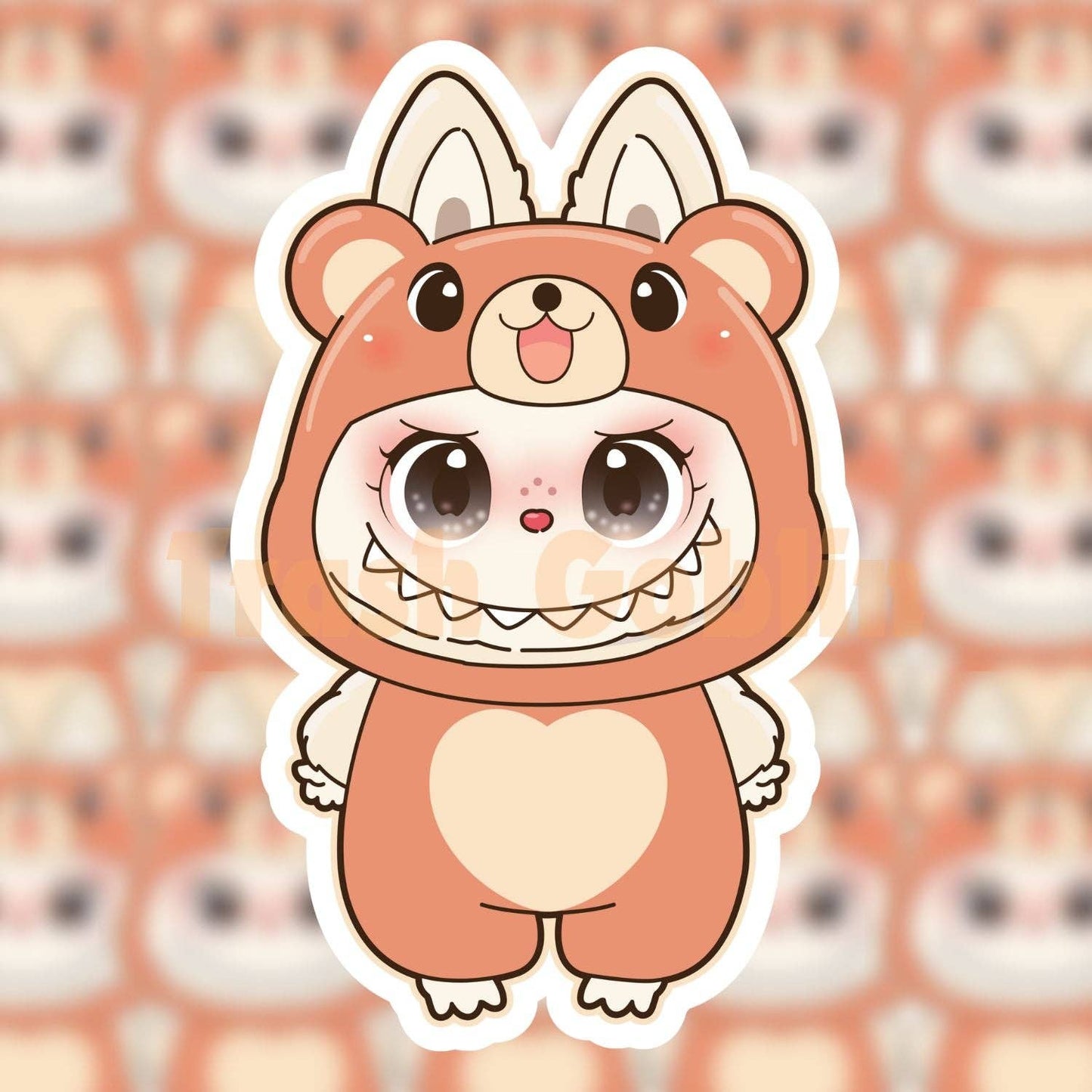 Teddy Bear Labubu Vinyl Sticker