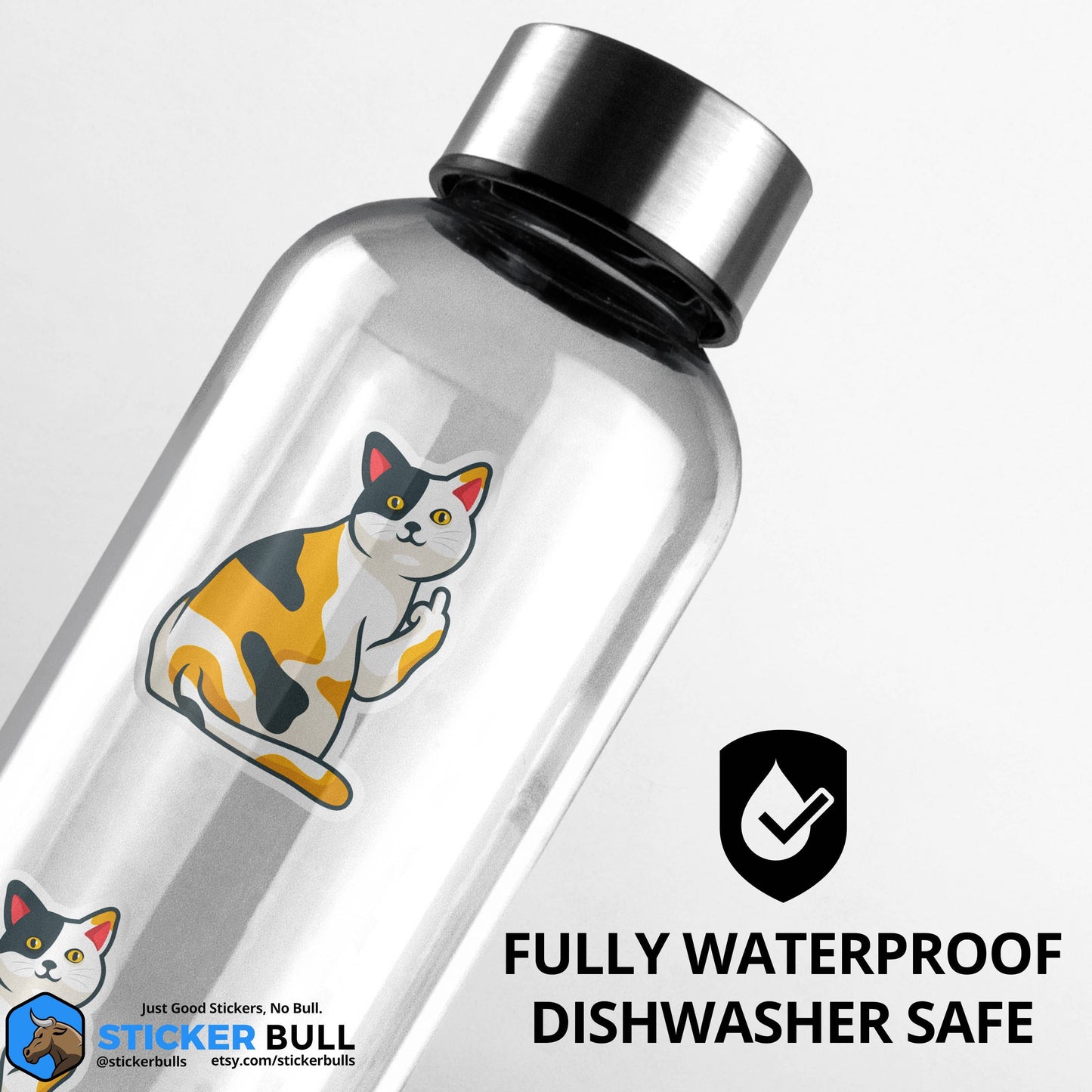 Cat Flipping off sticker