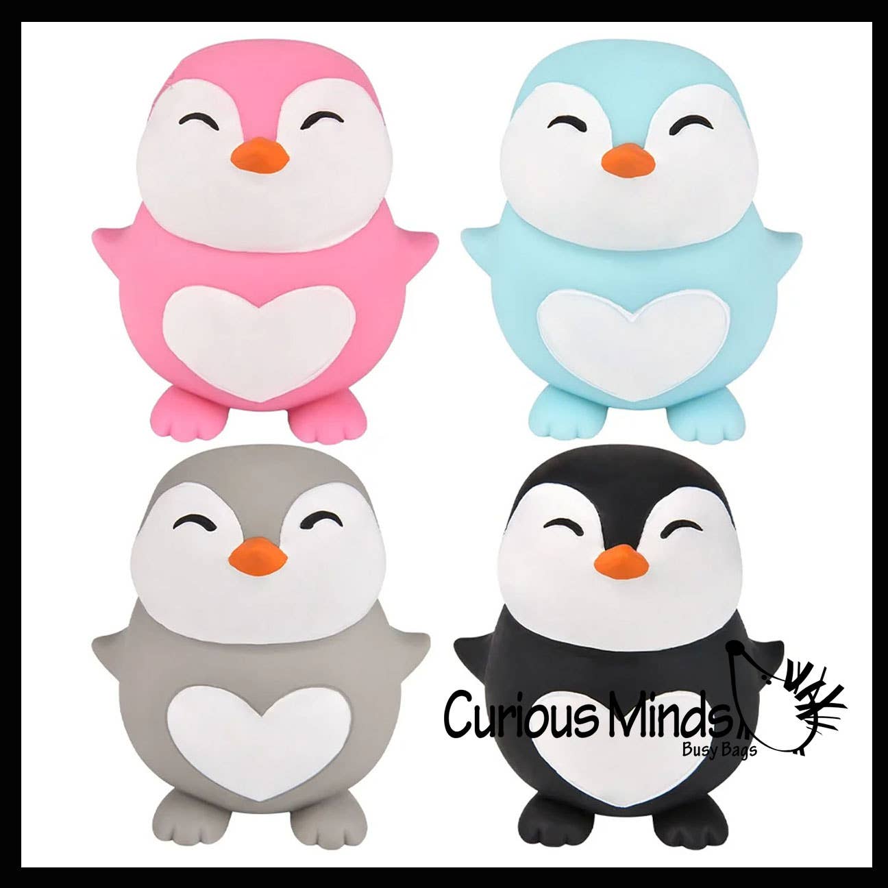 Curious Minds Toys - 1 Marshmallow Penguin Animal Stress Balls - Ultra Soft Knead