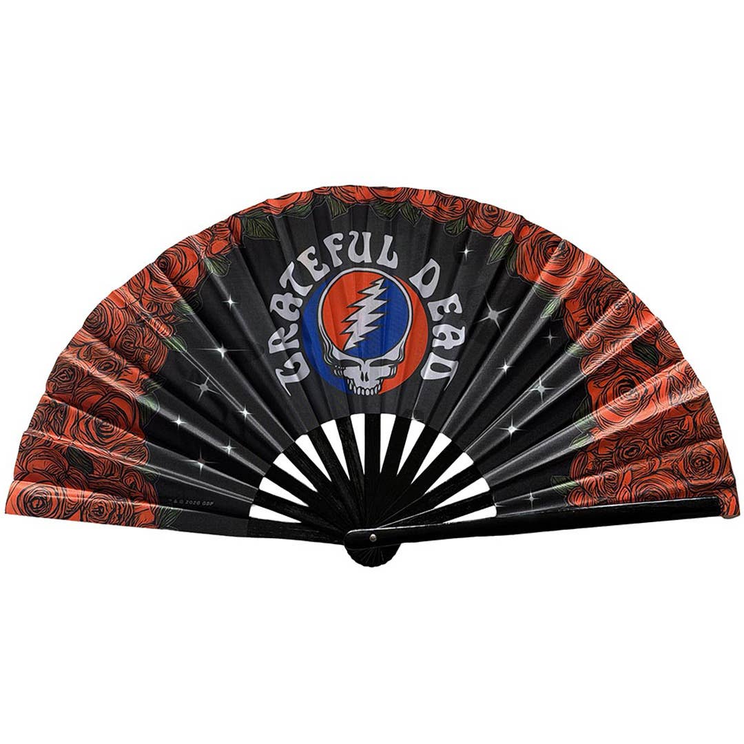 Sunshine Joy - Grateful Dead Steal Your Face Rose Clacker Dance Fan