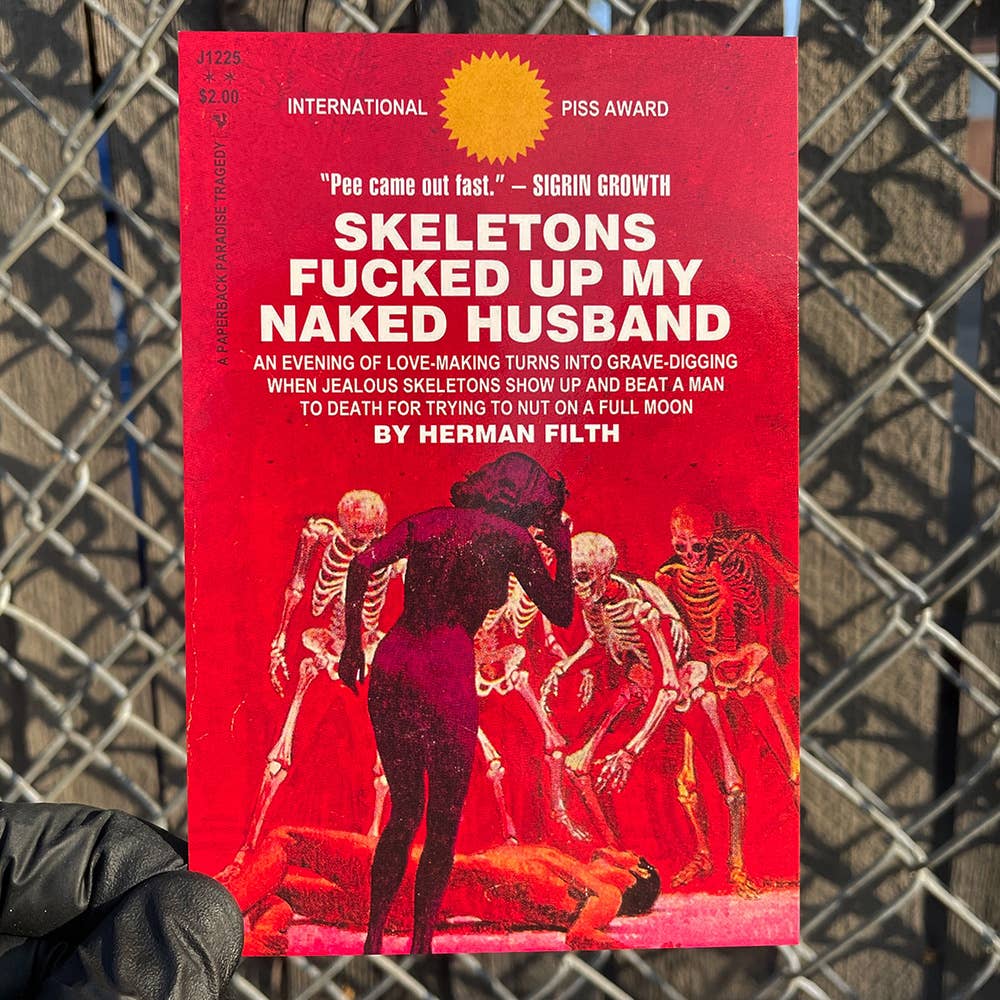 Skeletons F'd Up My Naked Husband Postcard
