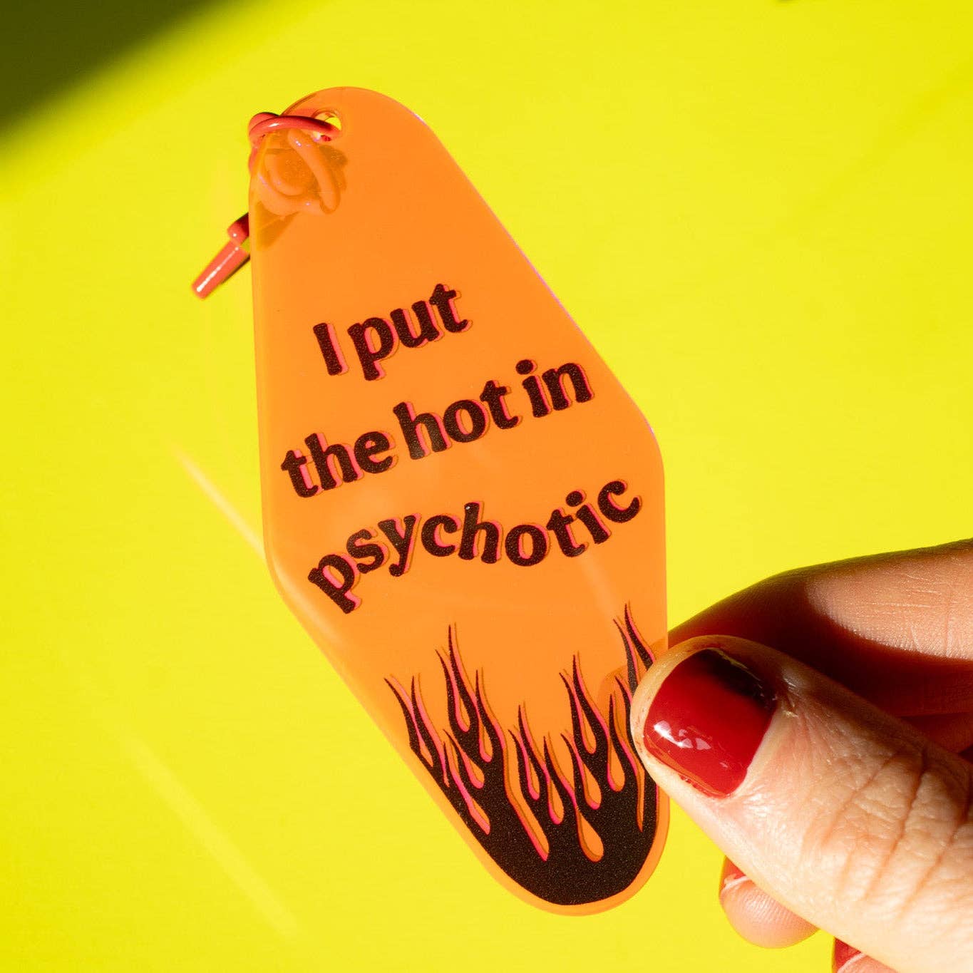 Hot in Psychotic Motel Keychain
