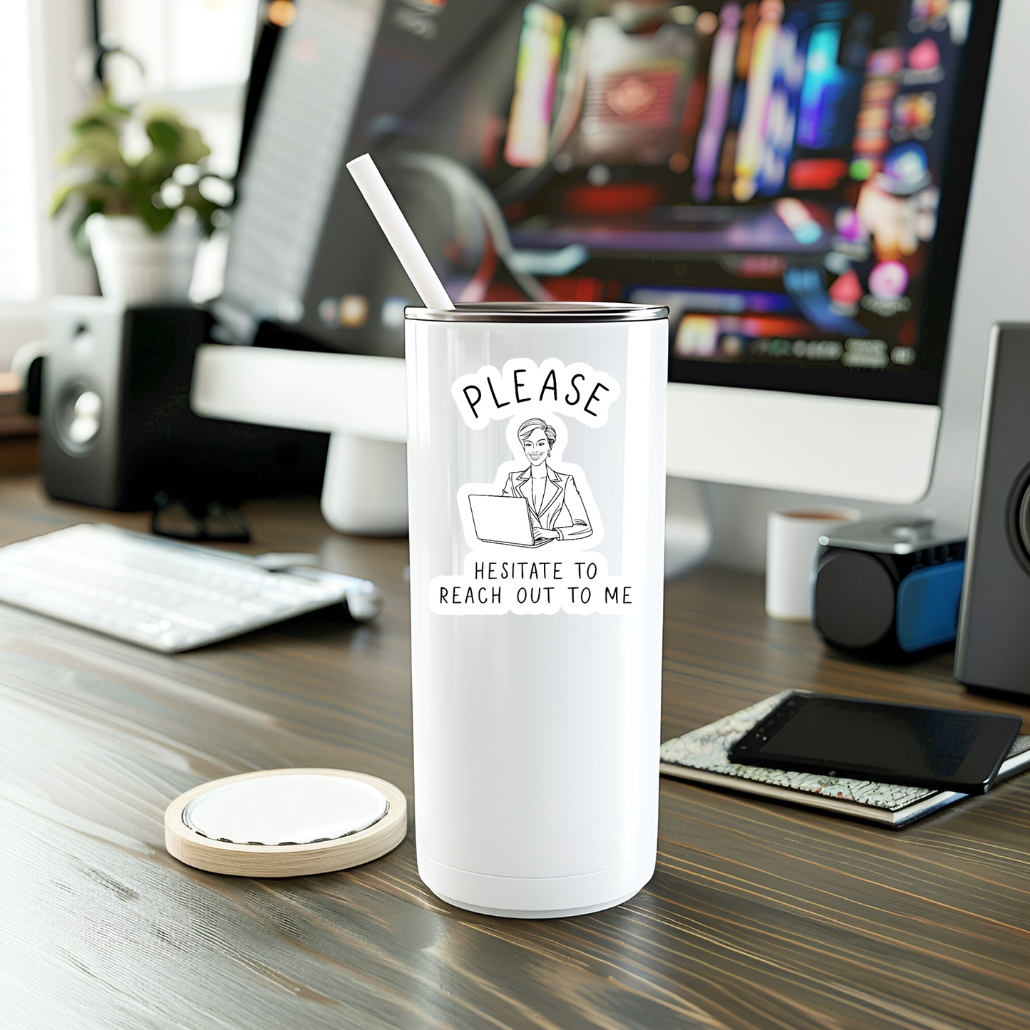 Please Hesitate Vinyl Sticker