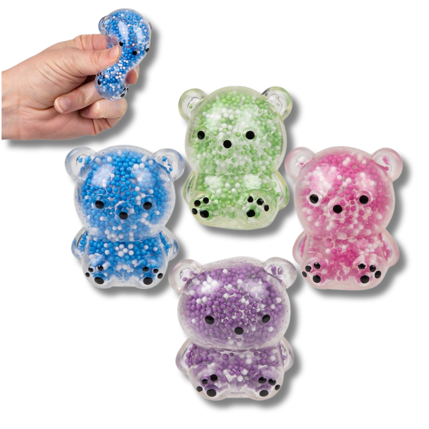 Mini Squeezy Bead Bear Kids Toy - 1PC