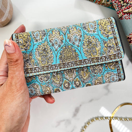Umays Boho - Small Blue Wallet, Cute Boho Wallet, Handmade Wallet