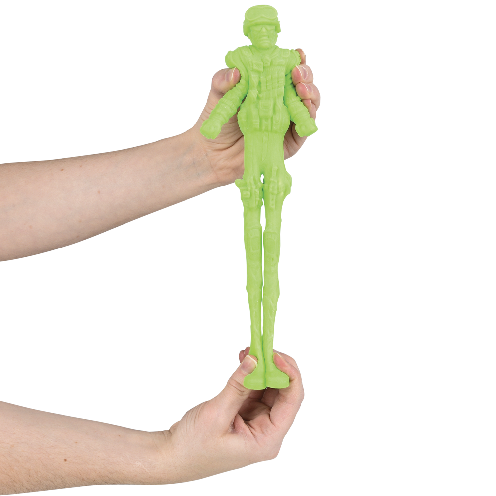 6" NEON GREEN STRETCHY SAND TOY SOLDIER 1 PC
