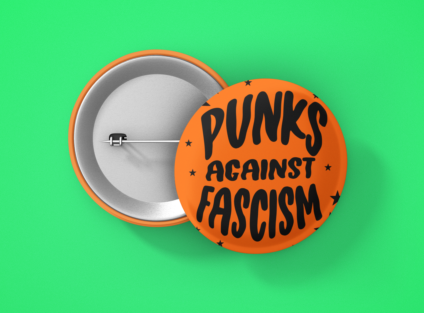 Punks Against Fascism 1.5 inch round button