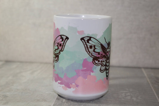 Pastel Death's Head Moth // 15 Oz. Ceramic Mug