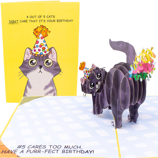 Purrfect Birthday 3D Greeting Card